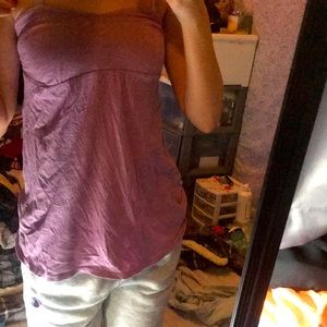 Purple strapless top